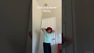 When a girl plays role in a horror movie: #funny