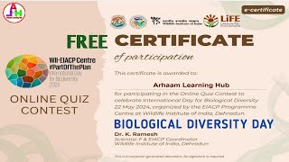 International Day for Biological Diversity Quiz | Biological Diversity Day | Online Quiz Certificate