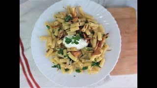 Tjestenina sa gljivama! Recept za gljive lisičarke! #shorts