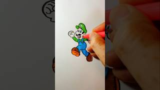 Dibujo a LUIGI al ritmo. #drawing #videoshorts #art #luigi #supermario #ritmo #music #shorts #magic