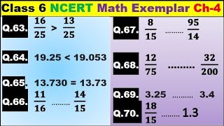 Class 6 Math Ch-4 Q 63 to 70 Math NCERT Exemplar Solution|MATH|NCERT|Fractions and Decimals|CBSE|Ch4