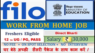 FILO | WORK FROM HOME JOBS 2024 | NO FEES | ONLINE JOBS AT HOME | 12TH PASS JOBS/ HOUSE WIFE JOB