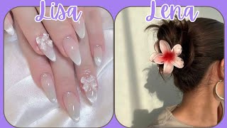 LISA OR LENA || Nails & Hair Accessories || #lisa #lena #lisaandlena #viralvideo #nailart