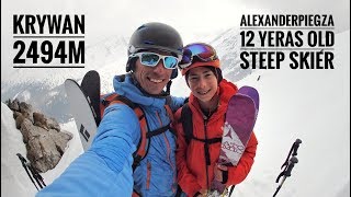 Duet PIEGZA & PIEGZA Krywan 2494m steep skiing z 12 letnim skialpinista Alexander Piegza