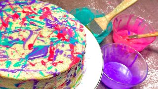 Easiest Buttercream cake decoration ever | Simple splatter cake decorations | 5 minute cake decor