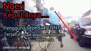 Detik detik kecelakaan | pengguna sepeda PENNY | kep4L4nya sampai