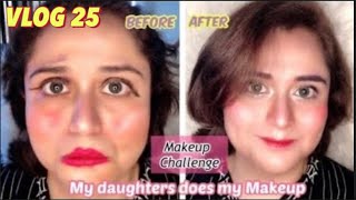 MY DAUGHTERS DOES MY MAKEUP CHALLENGE /ZARA & ZOYA / vlog 25