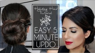 Easy 5 Minute Up-Do | Holiday/Party Hair Tutorial | JASMINA PURI