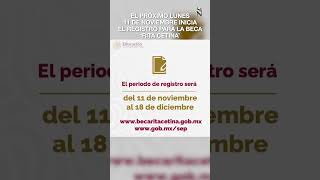 El próximo lunes 11 de noviembre inicia registro para la beca en secundarias públicas