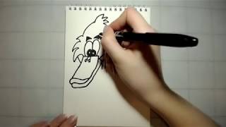 легкие рисунки из РУССКИХ слов (утка)/How to turn the words duck into a cartoon