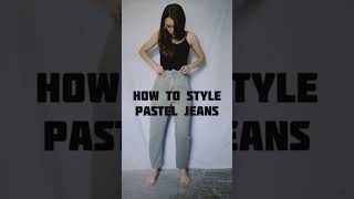 How to style PASTEL JEANS / how to wear pastel clothes / colors at autumn #pastelcolours