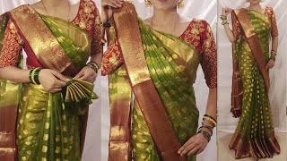 Easy & Beautiful draping for occasions/Orgeza saree draping/orgeza silk saree pehane