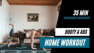 🍑  BOOTY & ABS KODUNE TREENING  | BOOTY & ABS HOME WORKOUT 🍑