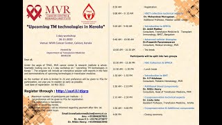 UPCOMING TM TECHNOLOGIES IN KERALA - MVRCCRI in association with TMAS