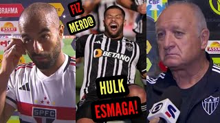 ATLÉTICO MINEIRO ESMAGA O SÃO PAULO LUCAS MOURA FAZ PÊNALTI E OLHA O QUE FELIPÃO E JOGADORES FALARAM