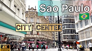 CITY CENTER🇧🇷 Walk in Historic Center of Sao Paulo | DownTown City Tour #Brazil #downtown #saopaulo