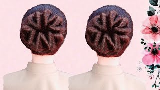 Beautiful flower jurs | bun hairstyle | party hairstyle | bridal hair bun | hairstyle | jura |