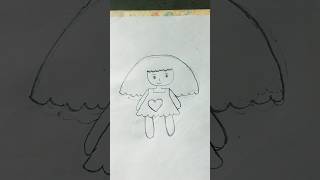 drawing of little doll with pencil/ pencil doll drawing