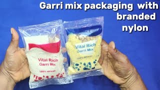 Garri mix packaging with branded nylon