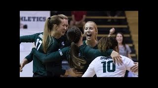 Wisconsin vs Michigan State Volleyball 2017 (Oct 7)