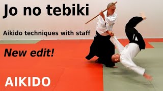 Aikido techniques with JO (staff) in hands, JO NO TEBIKI, by Stefan Stenudd