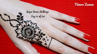 Day 12 of Finger henna design challenge | simple easy mehndi design for starters