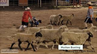 Mutton Busting at Riding on Faith Rodeo