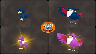 Pokemon Go: Evolving Shiny & Normal Murkrow into Shiny & Normal Honchkrow