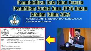 Pemutakhiran Data Calon Peserta PPG Dalam Jabatan Tahun 2022