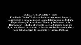 DECRETO SUPREMO N° 4874 - Autorizar el incremento de las subpartidas de consultorías,  al MEyFP