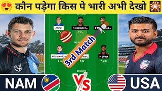 NAM vs USA Dream11 Prediction | NAM vs USA Dream11 Team | nam vs usa today t20i tri-series match l