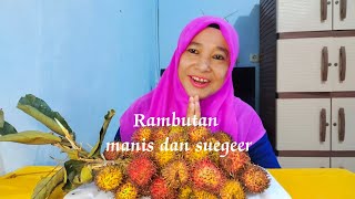 Mukbang buah rambutan ‼️segeer dan manis enak banget❤️