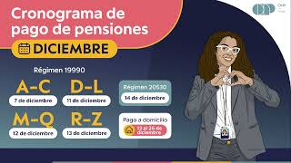 CRONOGRAMA DE PAGO DE PENSIONES 🤩 - DICIEMBRE