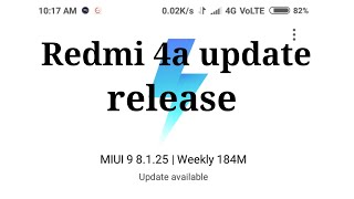 Redmi 4a new update release 8.1.25