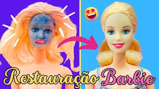 Restaurando boneca BARBIE BAILARINA | Tirando risco de caneta de boneca | DIY #barbie