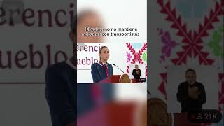 Claudia Sheinbaum afirmó que el gobierno no mantiene adeudos con transportistas del Tren Maya.