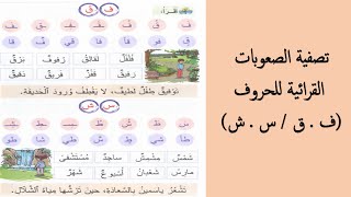 📙📕📗📒تصفية الصعوبات القرائية لمجموعات الحروف : ف . ق / س. ش