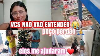 PEÇO PERDAO A VCS 😭 EU ERREI ! DECOREI MINHA CASA PRO NATAL COM MEUS FILHOS 💖💙