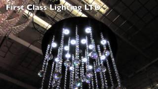 Made to measure, custom Made Led Black Crystal chandelier By First Class Lighting LTD