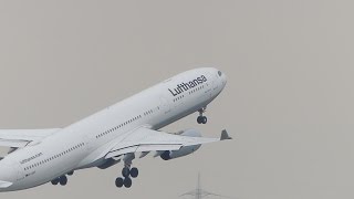 ✈NEARLY TAILSTRIKE - Airbus A330 Lufthansa takeoff at Düsseldorf International Airport [HD]