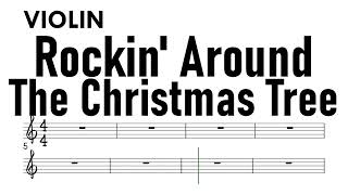 Rockin' Around The Christmas Tree Violin Sheet Music Backing Track Partitura