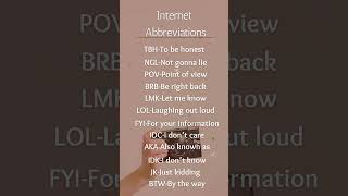 Internet Abbreviation-1 #englishexpressions #easylearning #english