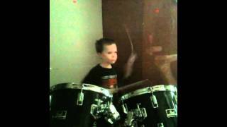 Lukey playing the drums