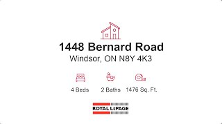 SOLD! | 1448 Bernard Rd, Windsor ON | 4 Bedrooms; 2 Baths | House for Sale | $279,900