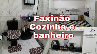 FAXINA NA COZINHA E BANHEIRO/ Vlog.