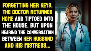 Forgetting her keys, the doctor returned home and tiptoed into the house  But upon hearing