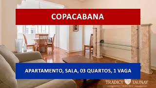 AP0520 - Vende-se, Copacabana, Posto 5, Rua Aires Saldanha 3 quartos (sendo 1 suíte),  1 vaga!