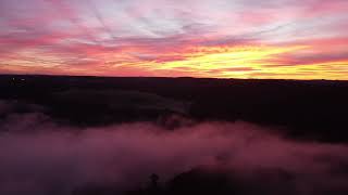 Fog rising off the Clarion River