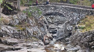 House of Bruar , Bruar Falls and Waterfall Gorge Jumping action