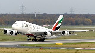 ✈AMAZING | Emirates Airbus A380 takeoff at Düsseldorf Airport